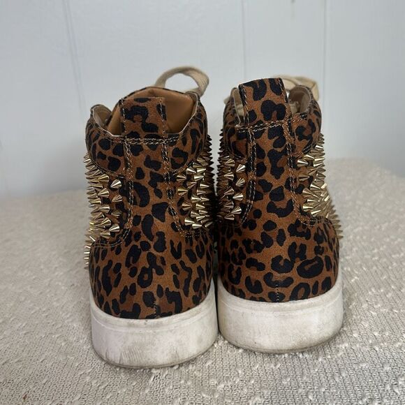 STEVE MADDEN Promoter Leopard Studded High-Top Sneakers Shoes Men's 8 Women 9.5 - Picture 5 of 8